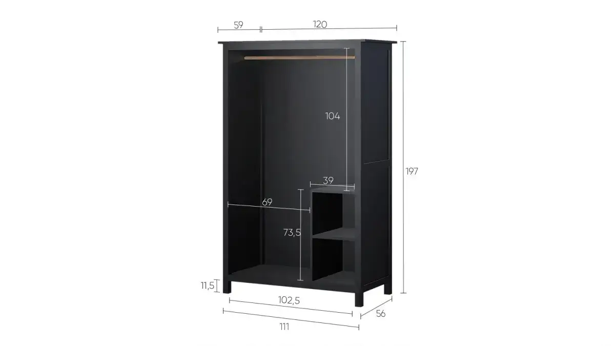 Шкаф с раздвижными дверями Terek, цвет Черный фото - 9 - большое изображение